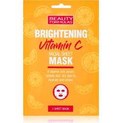 Beauty Formulas Vitamin C maska rozświetlająca w płacie z witaminą C 1 szt.