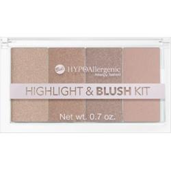 Bell Hypoallergenic paleta rozświetlaczy i róży do policzków 20 g