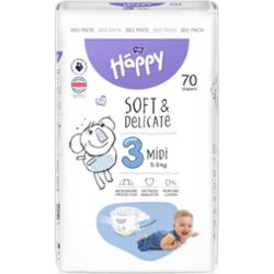 BELLA Baby Happy Soft&Delicate pieluchy jednorazowe Midi 5-9 kg 70 szt.