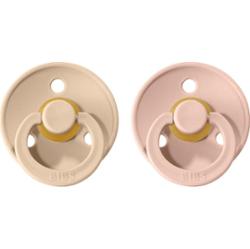 BIBS Colour Natural Rubber Size 1: 0+ months smoczek Vanilla / Blush 2 szt.