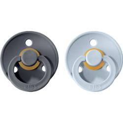 BIBS Colour Natural Rubber Size 1: 0+ months smoczek Iron / Baby Blue 2 szt.