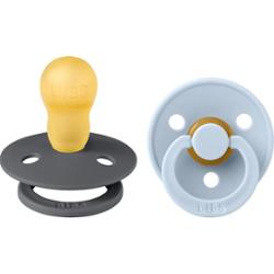 BIBS Colour Natural Rubber Size 3: 18+ months smoczek Iron / Baby Blue 2 szt.