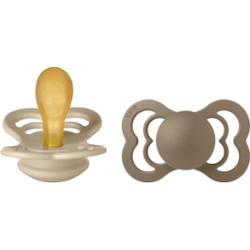 BIBS Supreme Natural Rubber Size 2: 6+ months smoczek Vanilla / Dark Oak 2 szt.