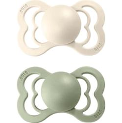 BIBS Supreme Natural Rubber Size 2: 6+ months smoczek Ivory / Sage 2 szt.