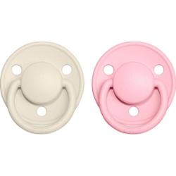 BIBS De Lux Natural Rubber Size 2: 6+ months smoczek Ivory / Baby Pink 2 szt.