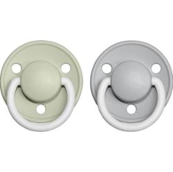 BIBS De Lux Natural Rubber Night Size 2: 6+ months smoczek Sage / Cloud 2 szt.