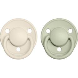 BIBS De Lux Natural Rubber Size 2: 6+ months smoczek Ivory / Sage 2 szt.