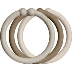 BIBS Loops kółka do zawieszania Sand / Dark Oak / Vanilla 12 szt.