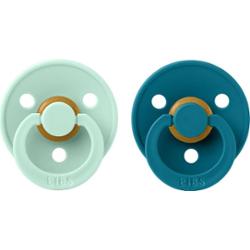 BIBS Colour Natural Rubber Size 2: 6+ months smoczek Nordic Mint / Forest 2 szt.