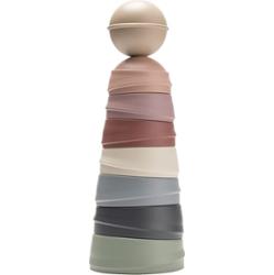 BIBS Wobbly Tower układanka wieża Pastel Rainbow 6 m+ 8 szt.