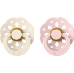 BIBS Boheme Natural Rubber Size 2: 6+ months smoczek Ivory / Blossom 2 szt.