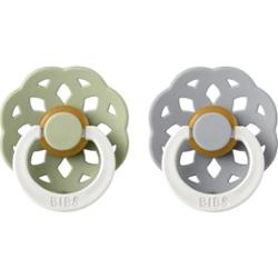 BIBS Boheme Natural Rubber Night Size 2: 6+ months smoczek Sage / Cloud 2 szt.