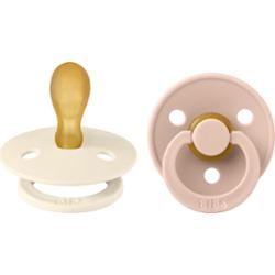 BIBS Colour Size 2: Symmetrical 6+ months smoczek Ivory / Blush 2 szt.