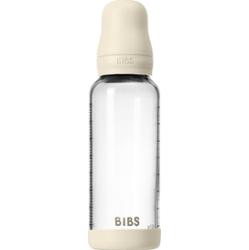 BIBS Baby Glass Bottle Silicone butelka antykolkowa z silikonowym dzióbkiem Ivory 240 ml