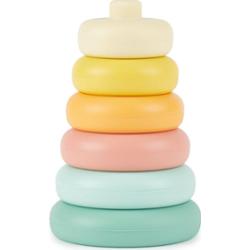 Bieco Silicone Stacking Tower Tropical Vibes piramidka edukacyjna 12 m+ 6 szt.