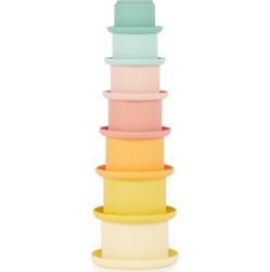 Bieco Silicone Stacking Cups Tropical Vibes kubeczki do układania wieży 12 m+ 7 szt.