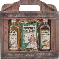 Bohemia Gifts & Cosmetics Pudełko łazienkowe dla mężczyzn Szampon 100 ml + żel pod prysznic 100 ml + sól do kąpieli 150 g