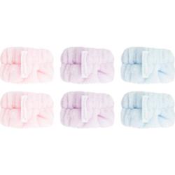 Brushworks Pastel Microfibre Wrist Wash Bands bransoletki chroniące przed wodą podczas mycia twarzy 6 szt.
