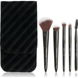 Brushworks Mini Travel Face & Eye Brush Set podróżny zestaw pędzli do makijażu z etui