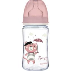 Canpol babies Bonjour Paris butelka dla niemowląt 3m+ Pink 240 ml