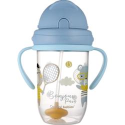 Canpol babies Bonjour Paris Cup kubek ze słomką Blue 270 ml