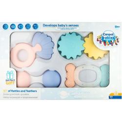 Canpol babies Pastels grzechotka z gryzakiem zestaw upominkowy 0m+