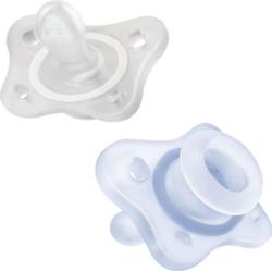 Chicco Physio Forma Mini Soft 0-2m smoczek Blue/Transparent 2 szt.