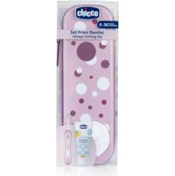 Chicco Always Smiling Set 6m+ zestaw do pielęgnacji zębów z futerałem Lilac