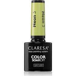 Claresa SoakOff UV/LED Color Neon lakier hybrydowy do paznokci odcień 3 5 g