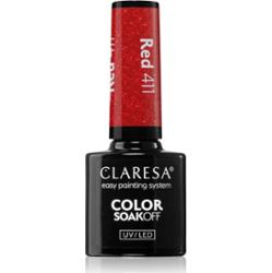 Claresa SoakOff UV/LED Color Sunny Garden lakier hybrydowy do paznokci odcień Red 411 5 g
