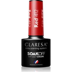 Claresa SoakOff UV/LED Color River lakier hybrydowy do paznokci odcień Red 412 5 g