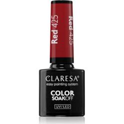 Claresa SoakOff UV/LED Color Rainbow Explosion lakier hybrydowy do paznokci odcień Red 425 5 g