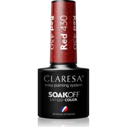 Claresa SoakOff UV/LED Color Rainbow Explosion lakier hybrydowy do paznokci odcień Red 430 5 g