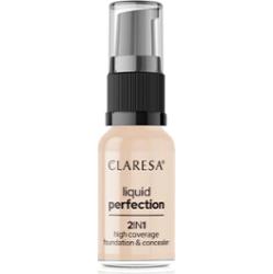 Claresa Liquid Perfection 2in1 podkład mocno kryjący odcień 102 Warm Medium 18 g
