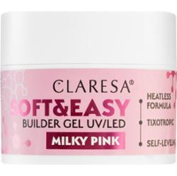 Claresa Soft&Easy Builder Gel żel podkładowy do paznokci odcień Milky Pink 45 g