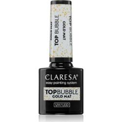 Claresa UV/LED Top Bubble top na lakier hybrydowy matowy odcień Gold 5 g
