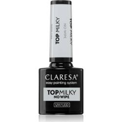 Claresa UV/LED Top Milky No Wipe top na lakier hybrydowy 5 g
