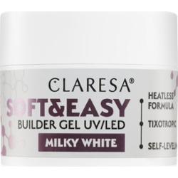 Claresa Soft&Easy Builder Gel żel podkładowy do paznokci odcień Milky White 12 g