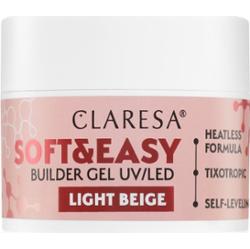 Claresa Soft&Easy Builder Gel żel podkładowy do paznokci odcień Light Beige 45 g
