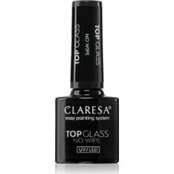 Claresa UV/LED Top Glass No Wipe żelowy lakier nawierzchniowy chroniący i nabłyszczający, zapobiegający powstaniu fałdek 5 g