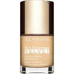 Clarins Skin Illusion Velvet podkład w płynie z matowym wykończeniem o działaniu odżywczym odcień 100,5W 30 ml