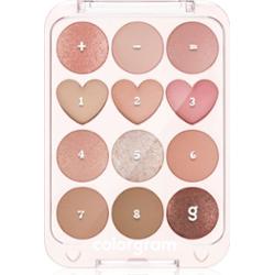 Colorgram - Pin Point Eyeshadow Palette #01 Peach + Coral, 9.9g - paleta 12 cieni do powiek w odcieniach brzoskwiniowych i nude