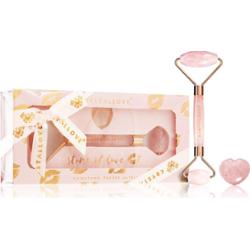 Crystallove Rose Quartz Selflove Set wałek do masażu twarzy i akcesorium do masażu