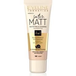 Eveline Cosmetics Satin Matt podkład matujący z ekstraktem ze śluzu ślimaka odcień 101 Ivory 30 ml