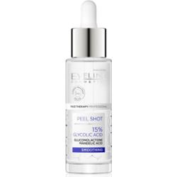 Eveline Cosmetics Serum Shot 15% Glycolic Acid wygładzający peeling do twarzy do ujednolicenia kolorytu skóry 30 ml