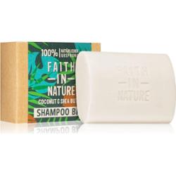 Faith In Nature Coconut & Shea Butter organiczny szampon w kostce nawilżający i dodający blasku 85 g