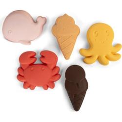 FILIBABBA Silicone Sand Toys Peach Mix zabawka do wody 5 szt.