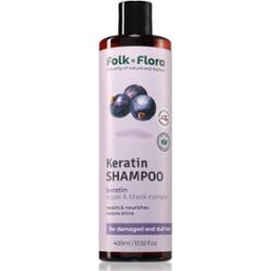 Folk & Flora Blackcurrant szampon odbudowujący włosy o działaniu odżywczym 400 ml