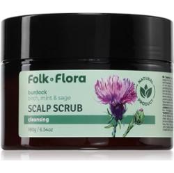 Folk & Flora Burdock peeling do skóry głowy 180 g