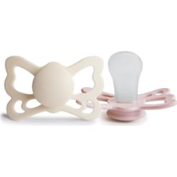 FRIGG Butterfly Size 2:6-18 months smoczek Cream/Blush 2 szt.